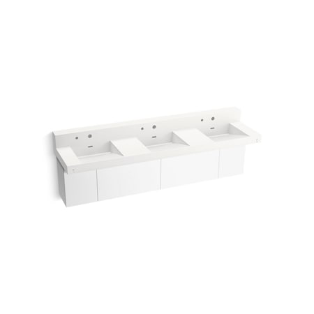 Kohler Constellation 90In Wall-Mount Basin Lavatory System With Backsplash In Iconic White 81026-BPW-KEW